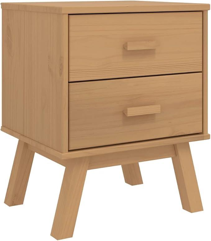 Brown Solid Pinewood Bedside Cabinet - Image 2