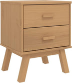 Brown Solid Pinewood Bedside Cabinet - Image 2