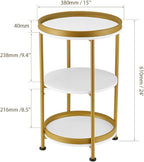 Dulcii Round Side Table with Storage Tray - Image 2