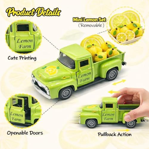 Lemon Truck Decor for Tiered Tray and Farmhouse Kitchen, Green, 5.7 Inch - Image 4