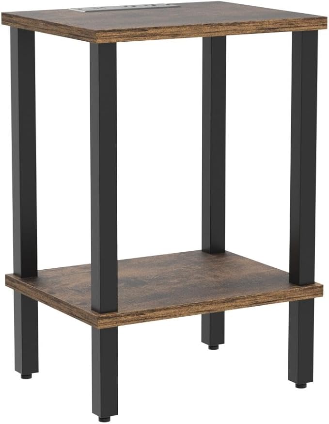 TUTOTAK End Table with Charging Station, Side Table with USB Ports and Outlets - Image 5