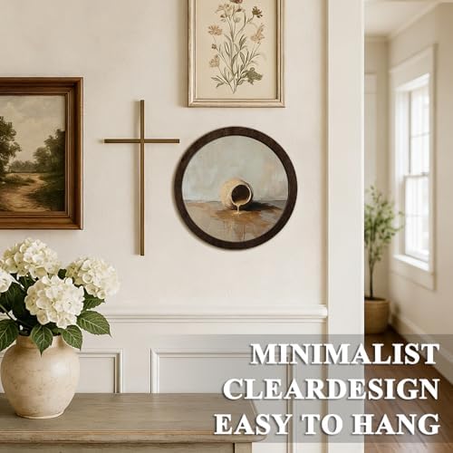 CFFJLHN Christian Wall Art Decor, Modern Neutral Religious Alabaster Jar Biblical Round Hanging Wall Decor for Home Bedroom Living Room Church Office Prayer Room, 10x10 Inch - Image 5