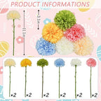 Tinsow 12 pcs Artificial Flowers Easter Faux Ball Chrysanthemum Bouquet Flowers Wedding Bouquet for Spring Home Garden Party Wedding Decoration (Mixed Color) - Image 2