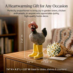 Chicken Figurine, Resin Farmhouse Kitchen Decor, 7.4 Inches - Image 2