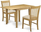 East West Furniture NDNO3-OAK-C 3 Piece Dining Set Contains a Rectangle Dining by EastWestFurniture
