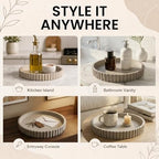 13-Inch Concrete Round Tray Home Decor for Coffee Table Decor - Round Coffee Table Tray - Circular Kitchen Island Trays - Decorative Trays- Gray - Image 7