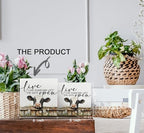 Cow Signs - Farm Cottagecore Animal Office Kitchen Bedroom Decor,Rustic Farmhouse Live like Someone Left the Gate Open Home Decor Wooden Signs,Cow Gifts for Women,6x6 - Image 6
