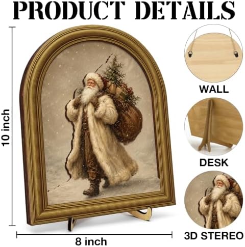 Christmas Decor Vintage Winter Santa Claus Wall Art Sign Table Decor - Image 2
