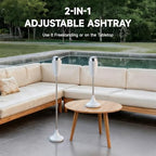 CO-Z Adjustable Floor Standing Ash Tray, Smokeless Outdoor Ashtray with Lid for Home Patio Cigarettes Ash Butt Disposal, Stainless Steel Windproof Stand Ashtray in 20", 27.5", 35" Heights, White - Image 3