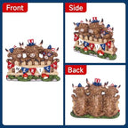 5.71inch Highland Cow 4th of July Decor, Peeking Over Fence with Red Blue White America Banner, Rustic Resin Figurine for Farmhouse Table Decoration, US 250th Independence Patriotic Memorial Day Gift - Image 6