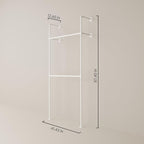 pamo Industrial Pipe Clothing Rack White Metal - Image 2