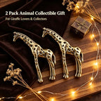 2‑Pack Brass Giraffe Figurines, 2.17" Mini Vintage Metal Giraffe Statue, Safari Style Small Animal Sculpture Ornament for Home Shelf Desk Decor, Collectible Gift - Image 6