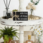 Decorative Books For Home Decor, Christian Table Faux Wood Book Stack Decor, With God All Things Are Possible Bible Stacked Book Decor, Stack Display Books For Nightstand Display, Three Pieces -C(14) - Image 4