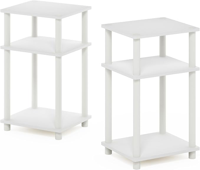 Furinno JUST Night Stand Set of 2, 3-Tier Turn-N-Tube Nightstand, Toolless - Image 8