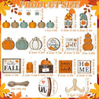 Fairysandy 21 Pcs Fall Tiered Tray Decor, Thanksgiving Table Sign, Pumpkin - Image 3