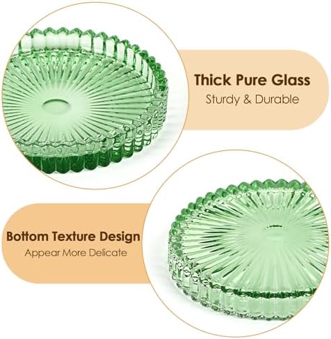 Modern Clear Coaster Set of 5- Glass Coasters for Drinks, Clear Green - Image 4