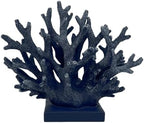 5.8" H Dark Blue Coral Decor - Resin Coral Statue, Nautical Decor for Home, Bedroom, Bathroom, Living Room, Ocean Themed Cabinet Shelf Tabletop Decoration by Elegondrar