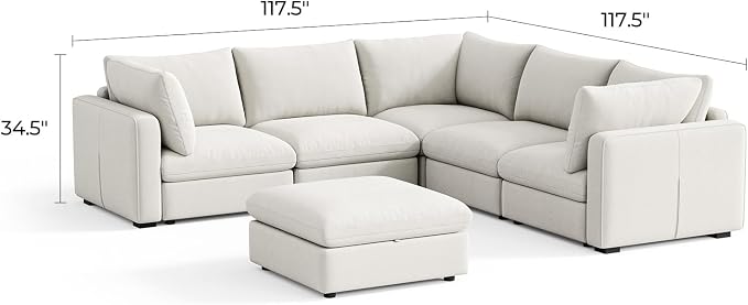 LINSY HOME Oversized Modular Sectional Sofa, Rubik V Modern Sectional Couch Set - Image 2