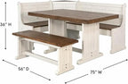 Pemberly Row Dining Set Wood, Rectangular in Off White - Image 6