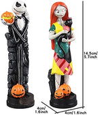 A Nightmare Before Christmas Figurines Set ~ 2 Pack Jack Skellington and Sally with Pumpkin Halloween Statue Sculpture Home Decoration Collection Gifts - Image 5
