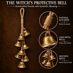 Witch Bells for Door Knob for Protection, 2 Pack Handmade Witch Bells with Brass Bells and Spell Jars, Vintage Boho Witchy Decor Witchcraft Supplies Wiccan Gifts for Halloween Home Wall Door - Image 5