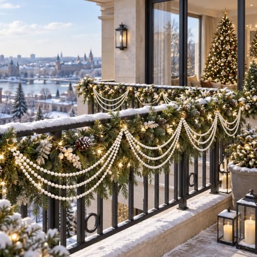 DIYDEC 6Pack Christmas Preal Garland 20in Tree Topper Ornament Decor - Image 5