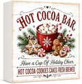 Christmas Decorations Hot Cocoa Bar Gingerbread Wooden Box Sign by GUDIO