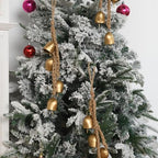 Vintage Hanging Decorative 2 Pack Gold Bells with Jute Hanging Rope - Image 4
