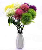 CATTREE Artificial Dandelion Flowers 5 Color x 2pcs Purple Pink White Green Yellow - Total 10 Pcs. Plastic Plants Shrubs Bushes Fake Grass Wedding Indoor Outdoor Home Garden Decoration Planter Filler - Image 4