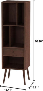 Baxton Furniture Studios Ellingham Mid-Century Retro Modern Cabinet Bookcase - Image 3