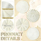 Hicarer 4 Pcs 12 Inch White Gold Metal Wall Art Decor Sunburst Decor - Image 3
