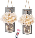 Rustic Mason Jar Sconces Wall Decor, Grey, Set of 2 by LiveinspiredLiveBesuerte