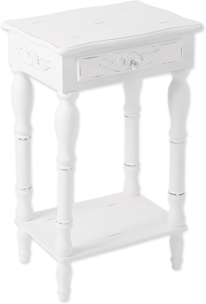 Sunshine Megastore Carved White Side Table by ZingzThingz