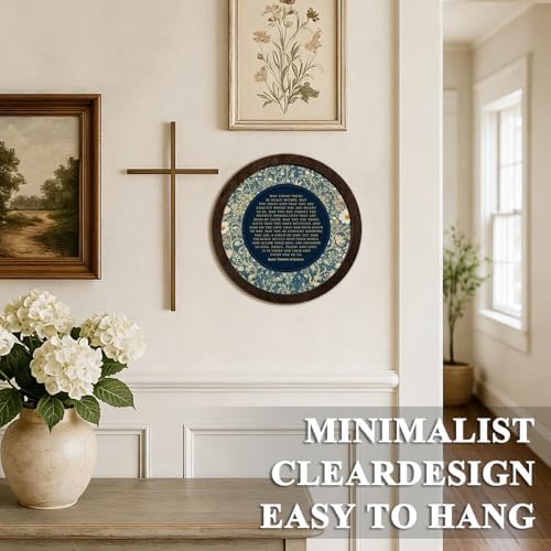 CFFJLHN Christian Bible Wall Art Decor, Bedroom Round Wooden Wall Art Wildflower Bible Religious Scripture Round Wood Hanging Wall Decor for Home Bedroom Living Room Church Prayer Room, 10x10 Inch - Image 5