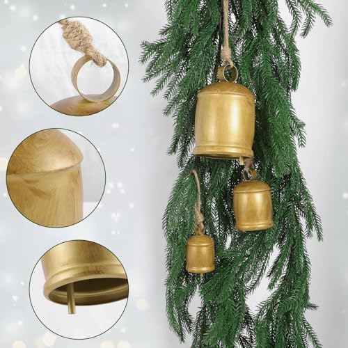 Rowfad Decorative Cow Bells, Christmas Bells, Set of 3 - Image 4