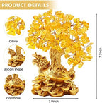 Feng Shui Money Tree Office Home Table Feng Shui Decoration Crystal Money Tree for Wealth and Good Luck,Golden QiLin-QL - Image 2