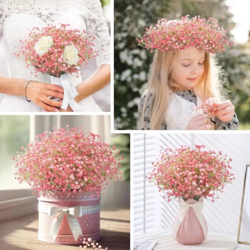 N&T NIETING 24Pcs Babys Breath Artificial Flowers Bulk, Pink - Image 5