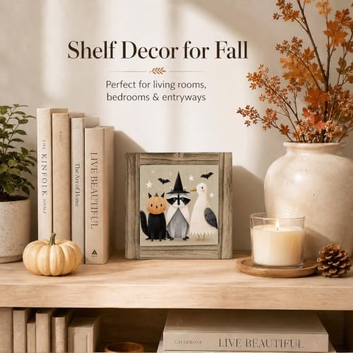 Cute Halloween Animals Wood Plaque Sign, Rustic Tabletop Art Decor 40 - Image 4