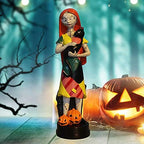 A Nightmare Before Christmas Figurines Set ~ 2 Pack Jack Skellington and Sally with Pumpkin Halloween Statue Sculpture Home Decoration Collection Gifts - Image 6