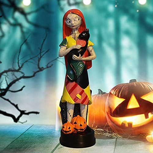 A Nightmare Before Christmas Figurines Set ~ 2 Pack Jack Skellington and Sally with Pumpkin Halloween Statue Sculpture Home Decoration Collection Gifts - Image 6