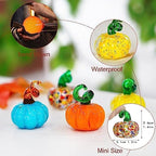 4 Pcs Blown Glass Pumpkin Figurines Fall Thanksgiving Centerpiece Decor - Image 5