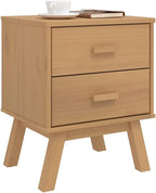 Brown Solid Pinewood Bedside Cabinet - Image 4