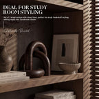 EOSAHR Acacia Wood Arch Decor Set: Wood Sculpture for Shelf Decor,Darkbrown - Image 5