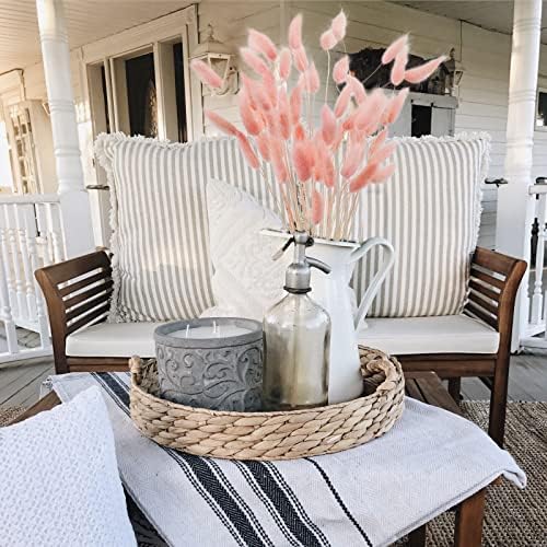 Uieke 17’’ Natural Bunny Tails Dried Flowers, 50 Pcs Dried Lagurus Ovatus, Dried Pink Pampas Grass Decor for Farmhouse Flower Arrangements Wedding Home Boho Party Decorations - Image 2
