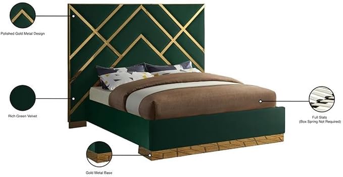 Meridian Furniture VectorGreen-Q Vector Collection Modern | Contemporary Velvet - Image 6