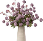 Mixed 10 Pcs Artificial Pompon Mum Set-8 Chrysanthemum & 2 Rose Red Daisy, Purple Silk Faux Flower for Vase Fall Floral Arrangements Wedding Centerpiece DIY Home Indoor Outdoor Decor (No Vase) by ENALGRE