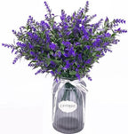 CATTREE Artificial Plants, Plastic Lavender Flowers Fake Plant Simulation Greenery Faux Shrubs Leaves Bushes for Outdoor Indoor Home Garden Office Yard Wedding Decoration Planting Filler Purple 8 Pack - Image 6