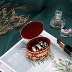 Hipiwe Oval Jewelry Box Classic Metal Trinket Organizer Ring Storage Box - Image 4