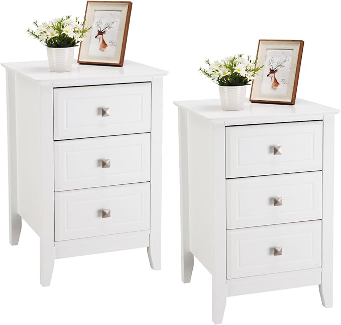 Bonnlo Upgraded White Night Stands by Bonnlo