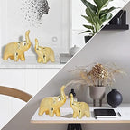 prosfalt A Pair Elephant Statue Home Decor,Modern Style Figurines,Sculpture for Office Desktop Bookshelf Living Room (Ceramics Gold) - Image 5